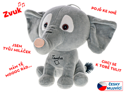 SLON TAMBA PLYŠ 19CM MLUVÍ CZ 24524*